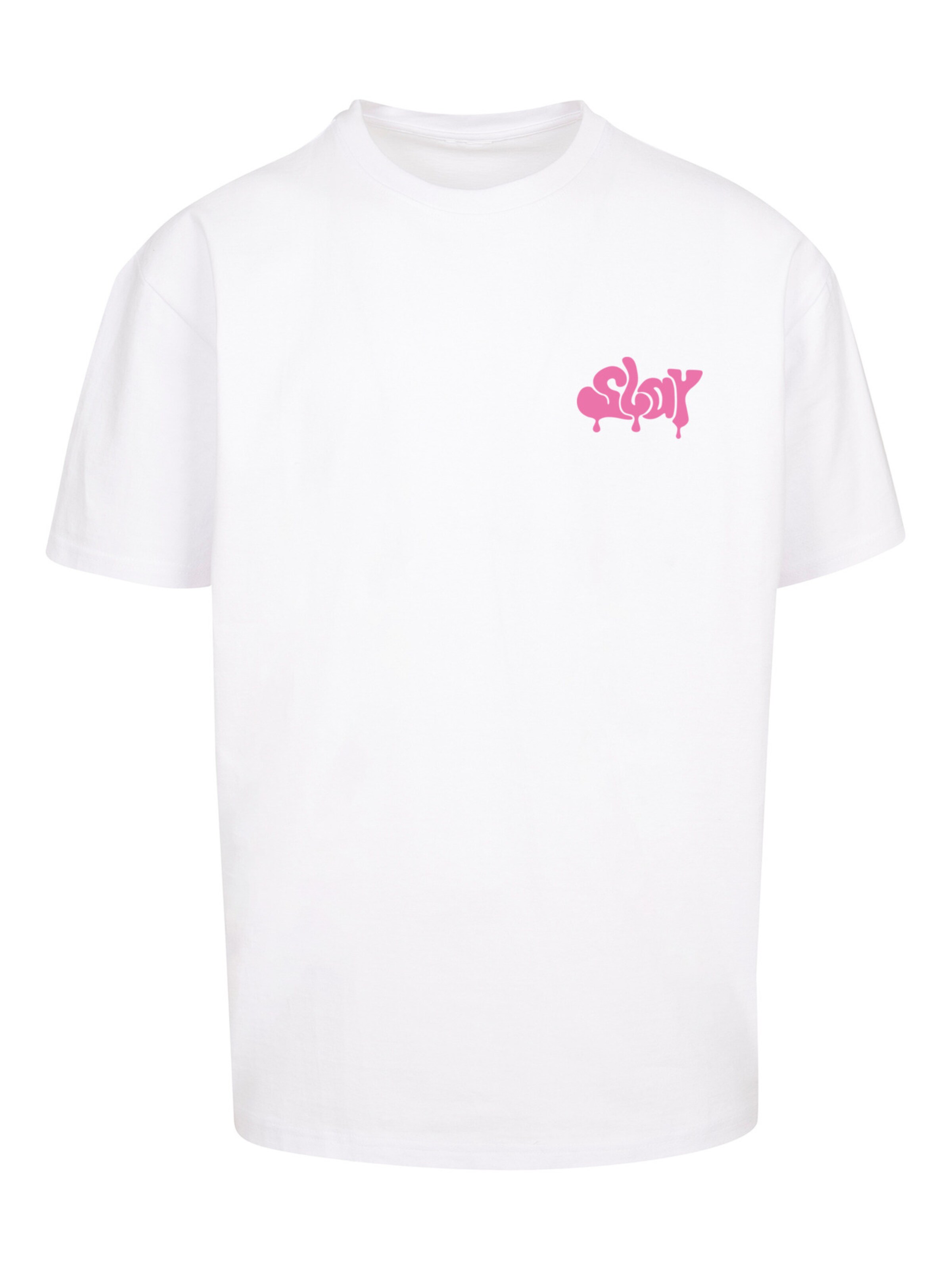 T-Shirt 'SLAY' F4NT4STIC en blanc : devant