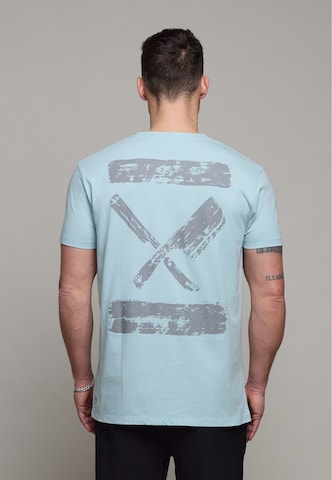 T-Shirt Distorted People en bleu : devant