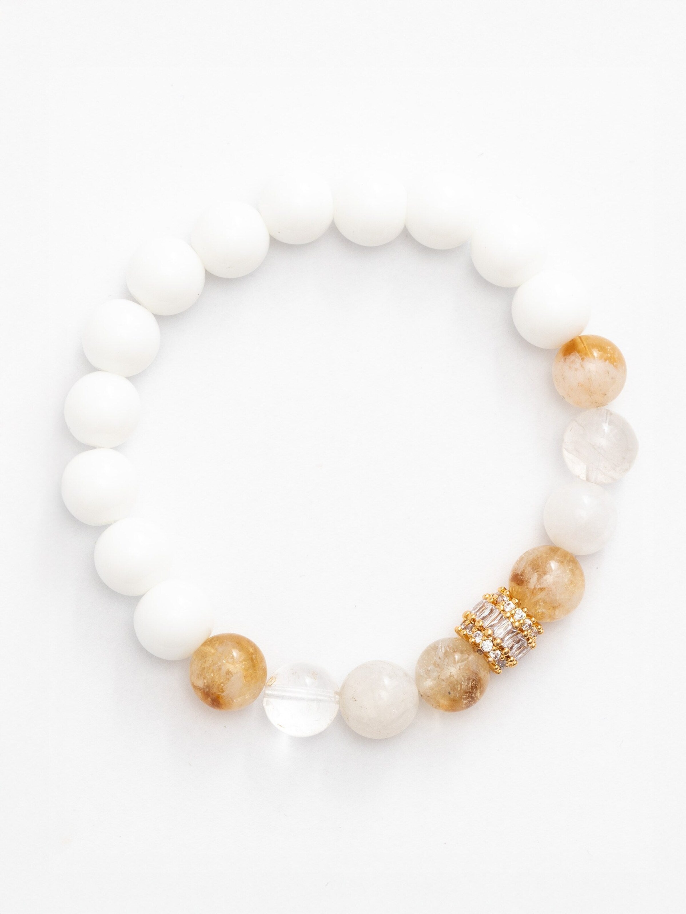 Secret Stones Armband 'Radiant Flow' in Weiß: Vorderseite