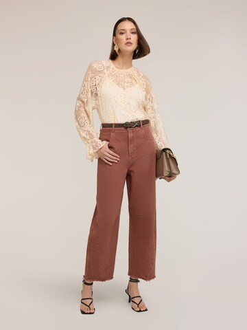 MOTIVI Loose fit Trousers in Brown