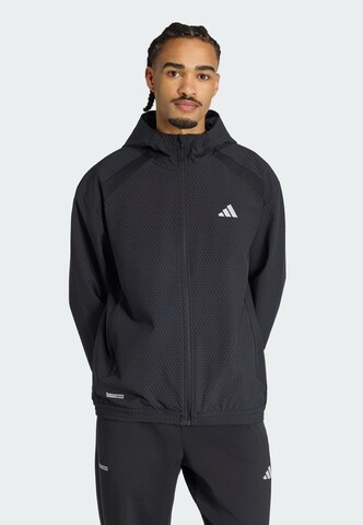 ADIDAS PERFORMANCE - Casaco de treino 'Tech Apparel' em preto: frente