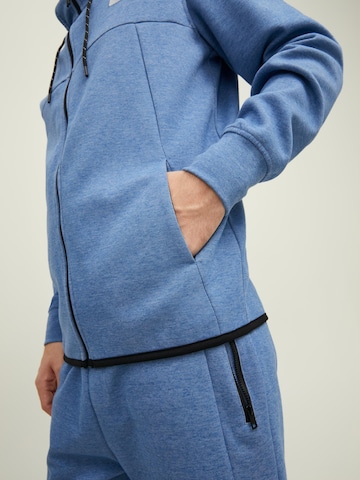 JACK & JONES Zip-Up Hoodie 'Air' in Blue