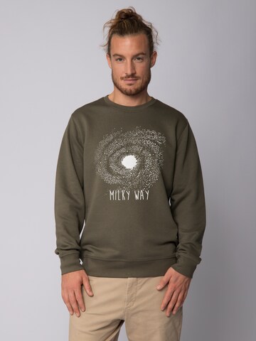 Sweat-shirt ' Milky way ' Watapparel en vert : devant