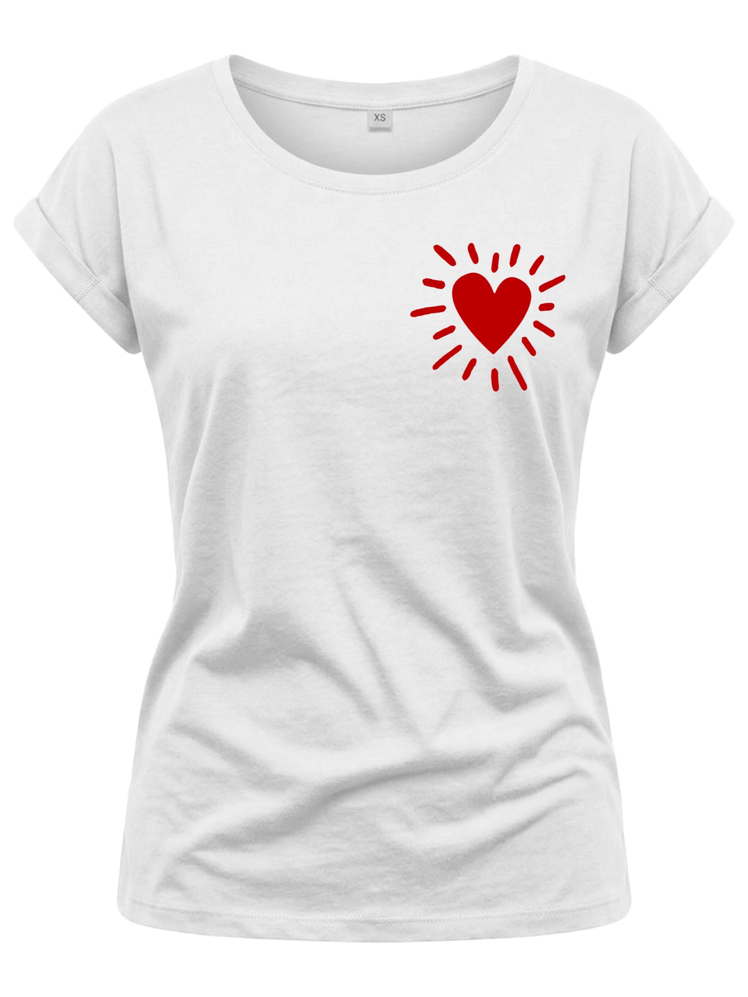 MAKAYA Shirt 'Shining Heart' in White: front