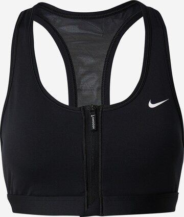 NIKE Bustier Sport-BH 'SWOOSH' in Schwarz: predná strana