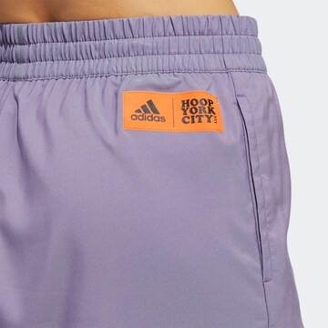 ADIDAS SPORTSWEAR Regular Sportshorts 'Hoop York City Pinned' in Lila