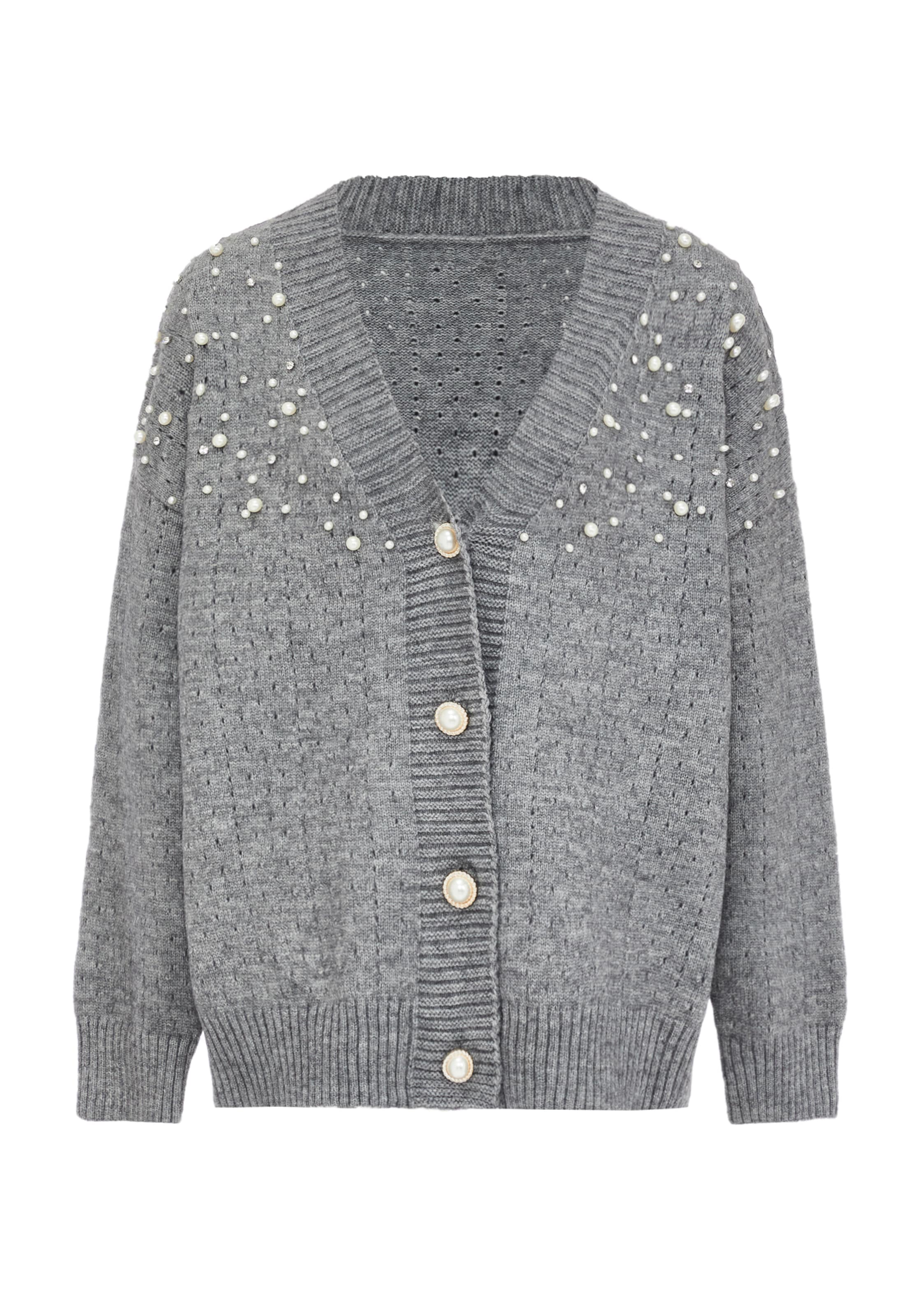 caissa Knit cardigan in Grey: front