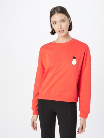 PIECES Sweatshirt in Red: front