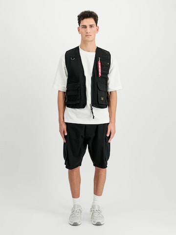ALPHA INDUSTRIES Brezrokavnik | črna barva: sprednja stran
