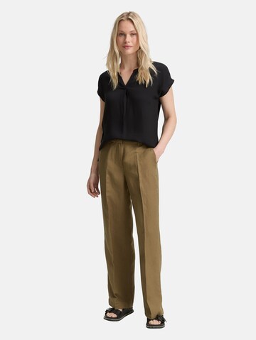 TOM TAILOR Loose fit Pleated Pants 'Lea' in Green
