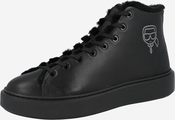 Karl Lagerfeld High-Top Sneakers in Black: front
