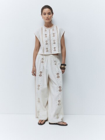 Next - Pierna ancha Pantalón en beige