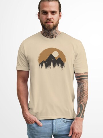 Neverless Shirt 'Mountains' in Beige