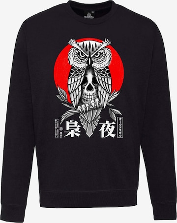 Oldskull Sweatshirt 'ASIAN SECRET OWL SKULL' in Schwarz: Vorderseite