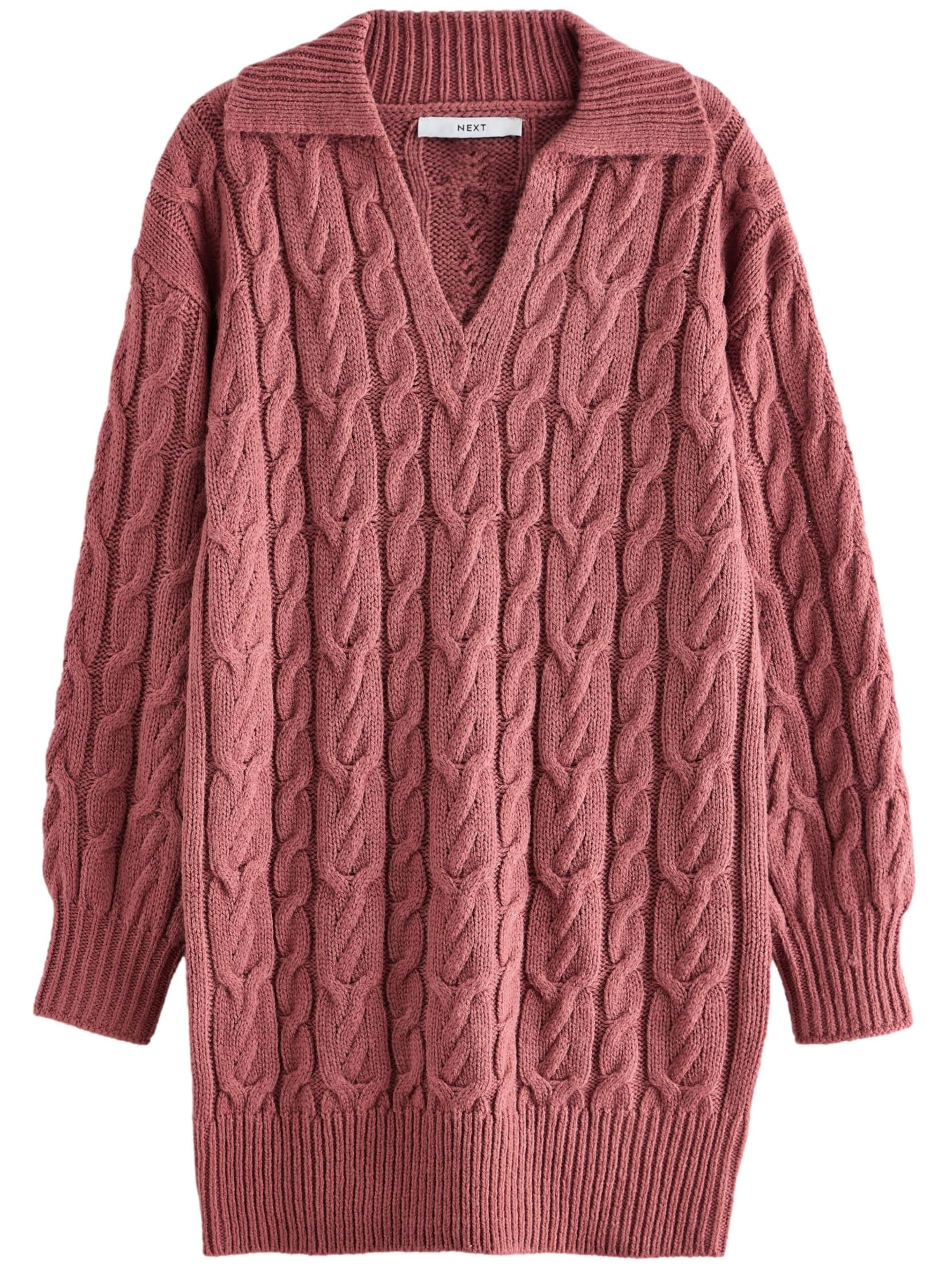 Next Strikkjole i pink: forside