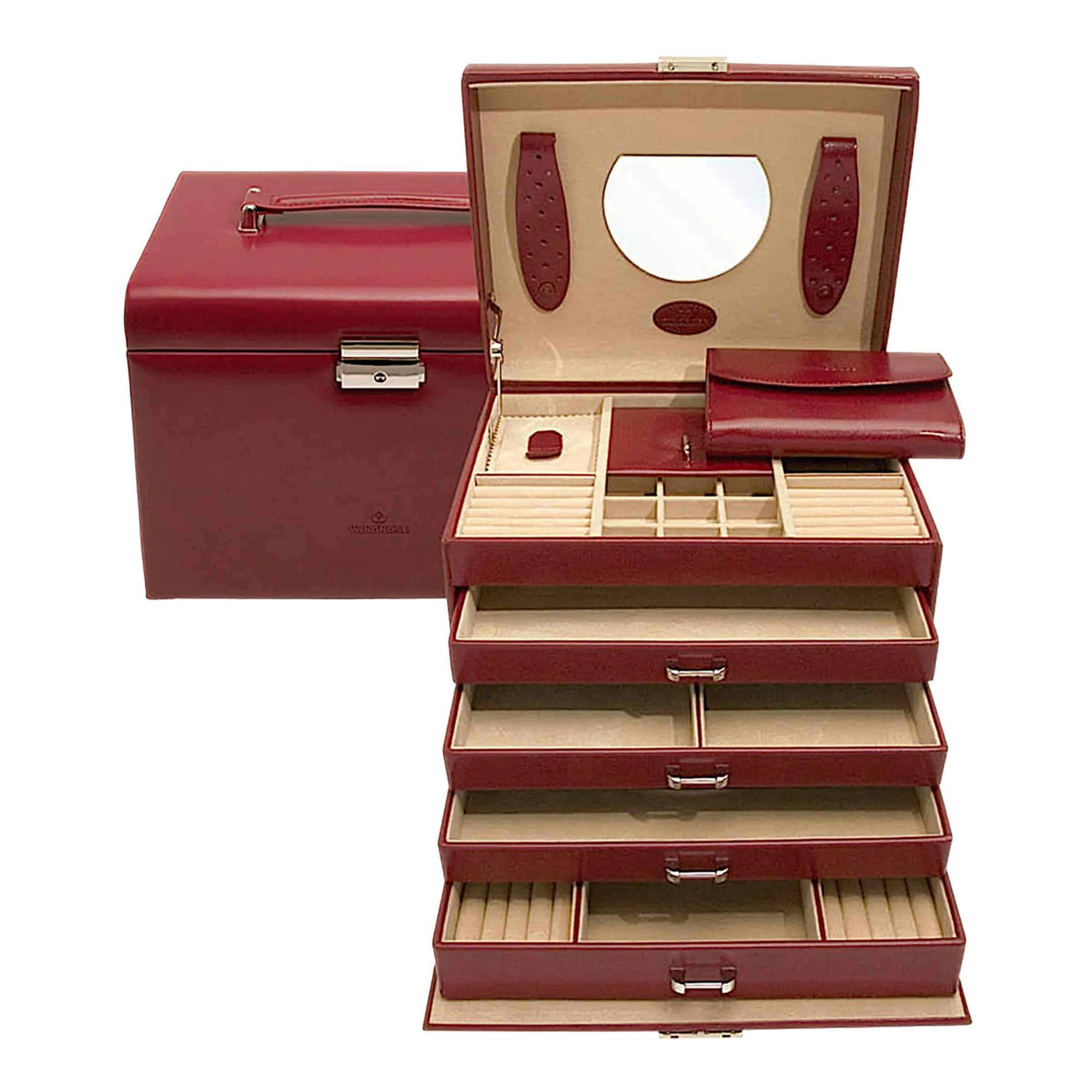 WINDROSE Sieraden-bewaring 'Merino' in Rood