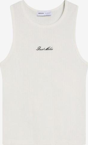 Bershka Тениска в бяло: отпред