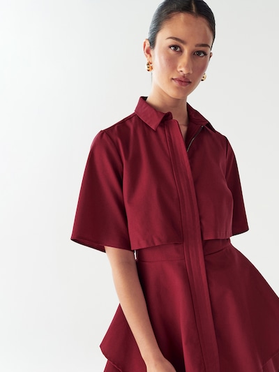 Rochie 'Hugh' Willa pe roșu merlot, Vizualizare produs