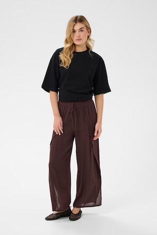 Cream Loose fit Pants 'Allie' in Brown: front