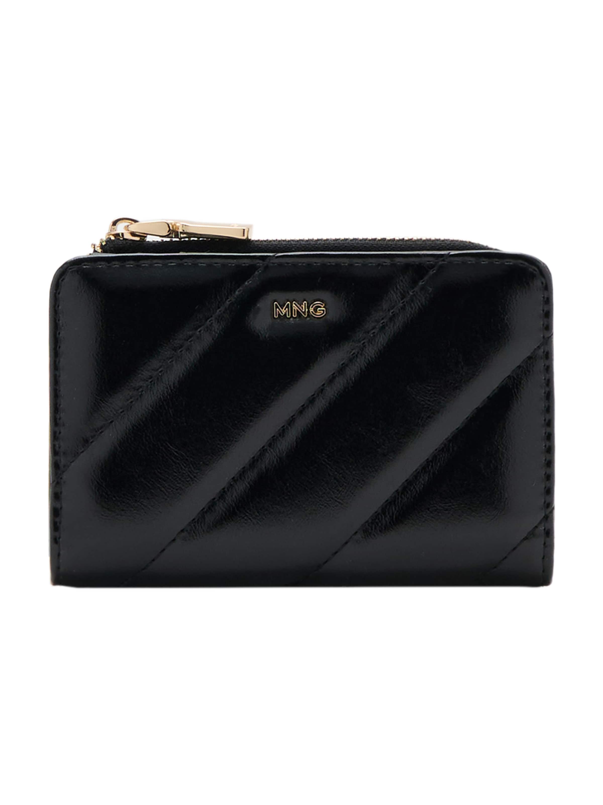MANGO Wallet 'DIAGONAL' in Black: front