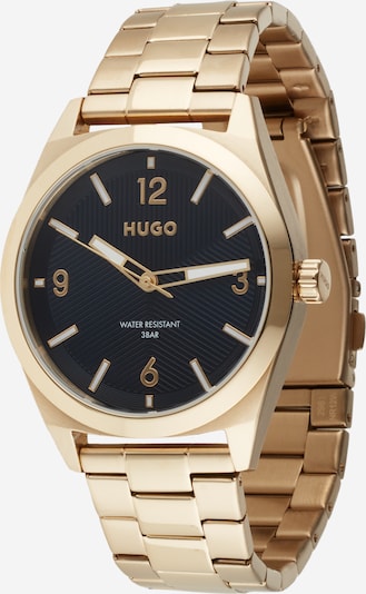 HUGO Analoog horloge in de kleur Nachtblauw / Goud / Wit, Productweergave
