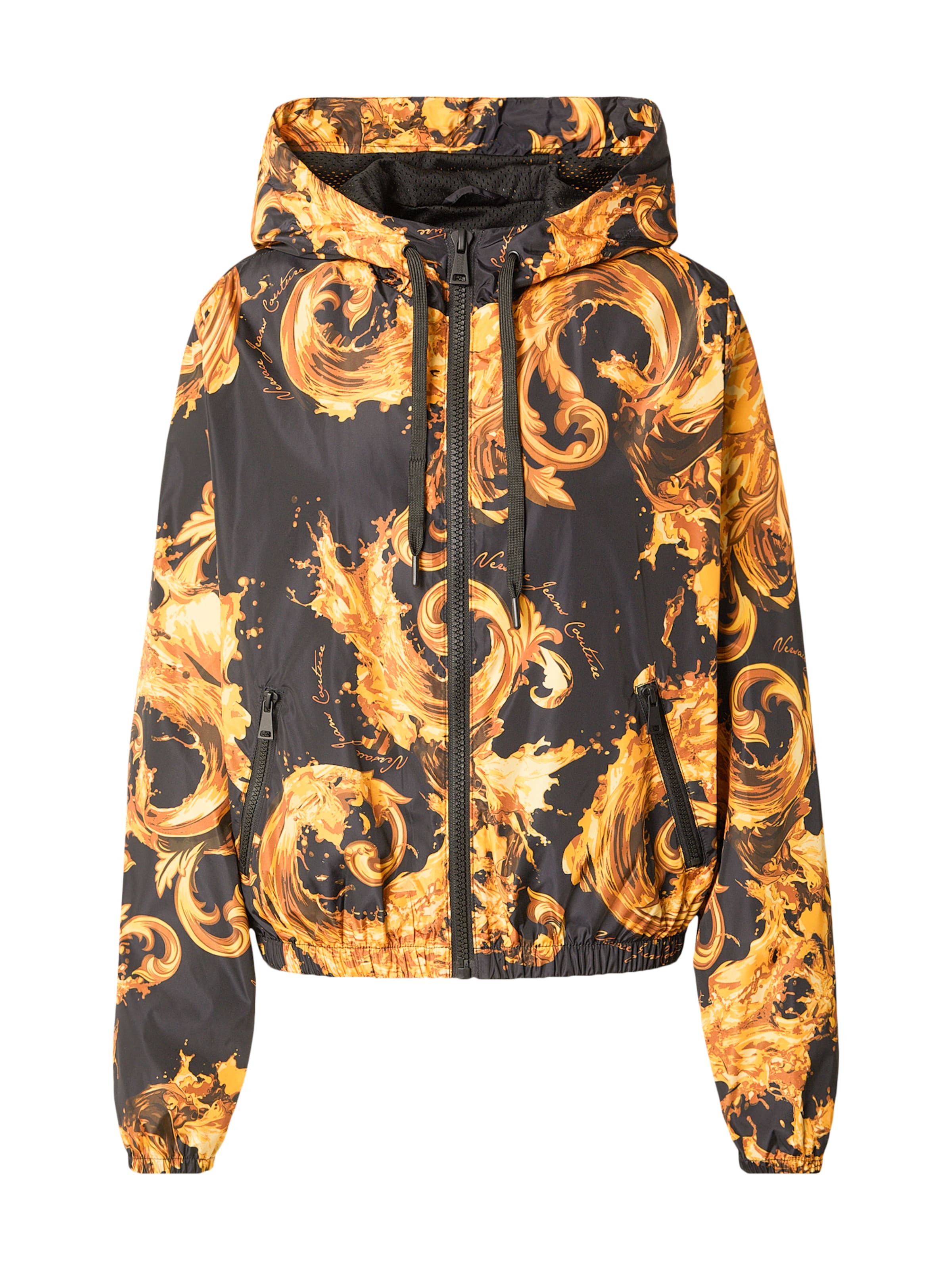 Versace Jeans Couture Φθινοπωρινό και ανοιξιάτικο μπουφάν σε μαύρο: μπροστά