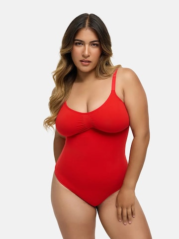 cfab (formerly creamy fabrics) - Body moldeador 'Sculpting Shapewear mit String' en rojo: frente