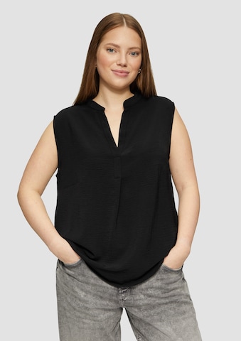 QS Blusentop in Schwarz: Vorderseite