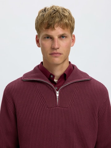 Pull-over 'SLHDRY' SELECTED en rouge