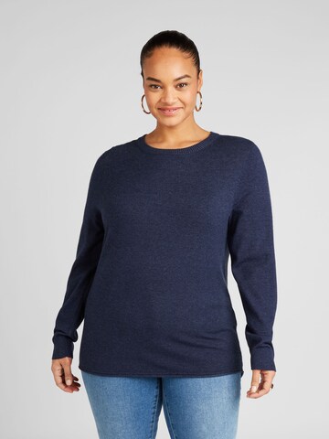 Pull-over 'IBI' ONLY Carmakoma en bleu : devant