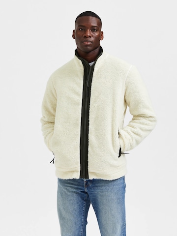 SELECTED HOMME Fleecejacke 'SLHZCHINOOK' in Beige: Vorderseite