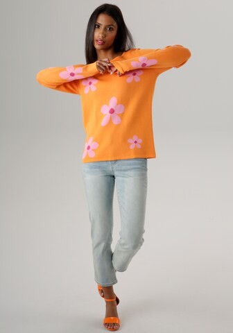 Aniston SELECTED Sweater in Orange