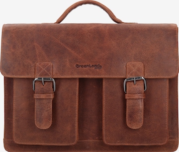 Greenland Nature Document Bag 'Montana' in Brown: front