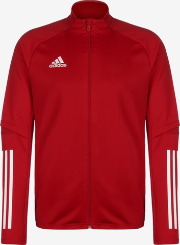 ADIDAS SPORTSWEAR Athletic Zip-Up Hoodie 'Condivo 20' in Red: front