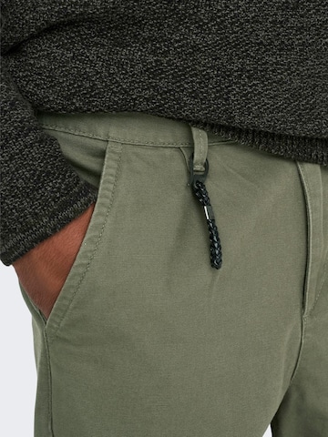 regular Pantaloni con pieghe 'Dew' di Only & Sons in verde