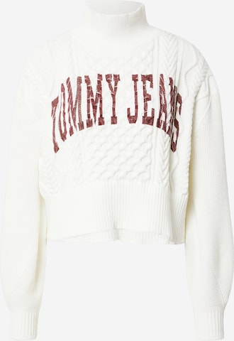 Pull-over Tommy Jeans en beige : devant