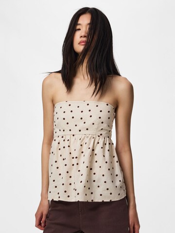 PIECES Top in Wit: voorkant