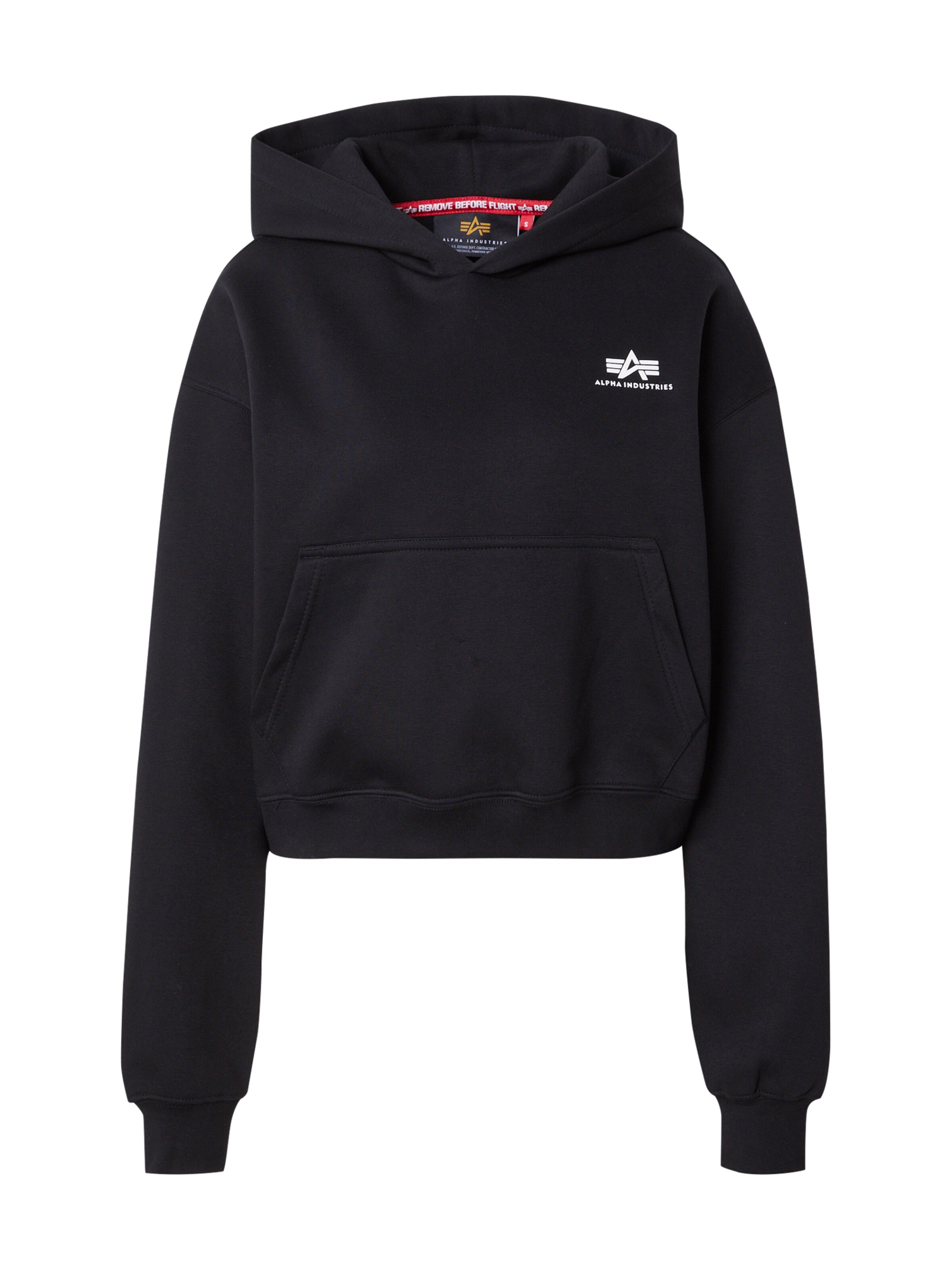 Felpa di ALPHA INDUSTRIES in nero: frontale