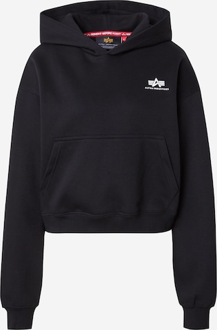 Felpa di ALPHA INDUSTRIES in nero: frontale