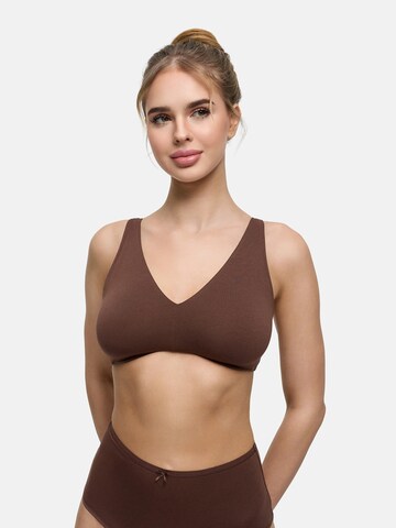 cfab by creamy fabrics Bralette Bra 'Cotton Bügelloser BH' in Brown