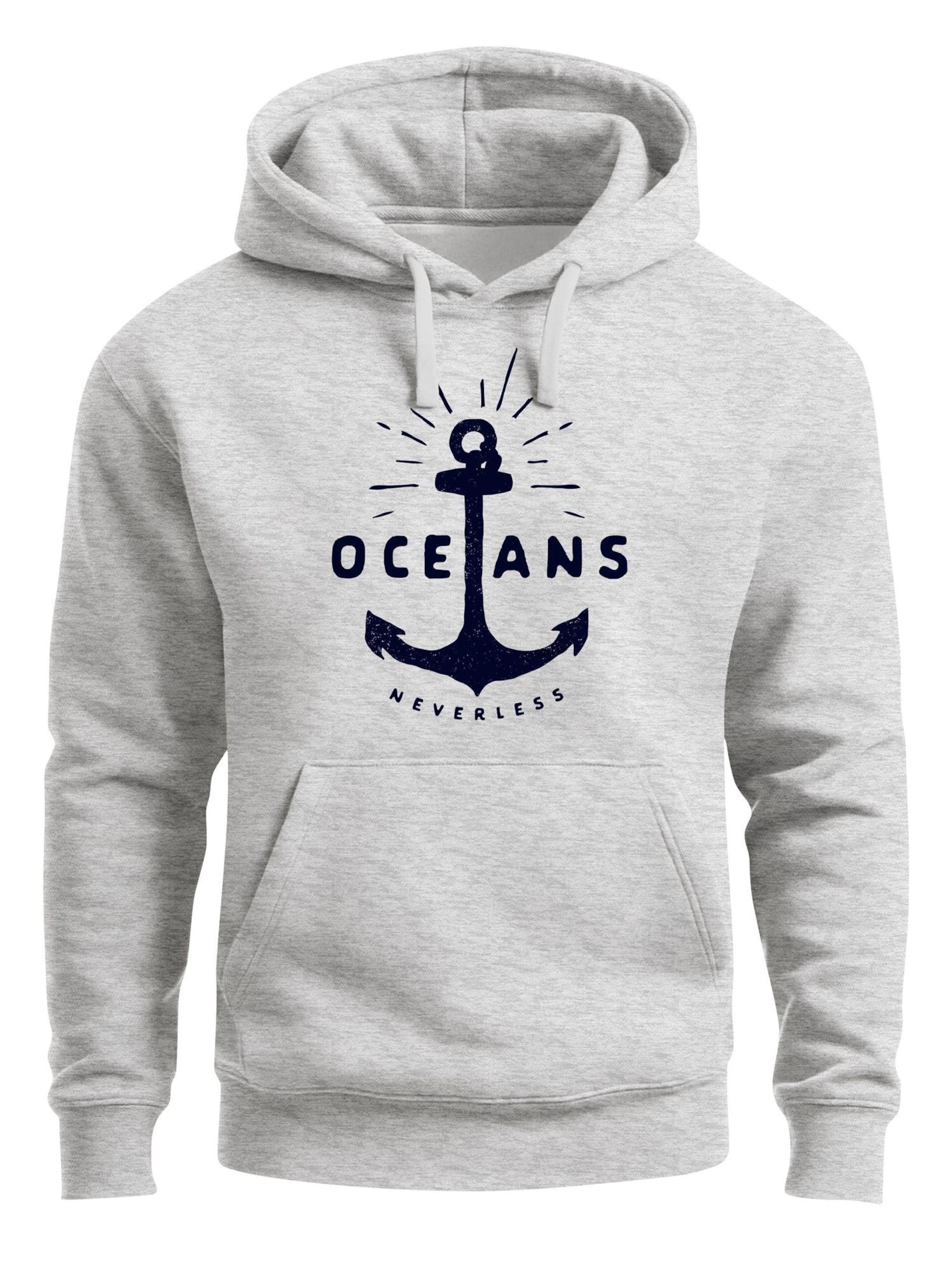 Neverless Sweatshirt 'Oceans Anker' in Grey: front