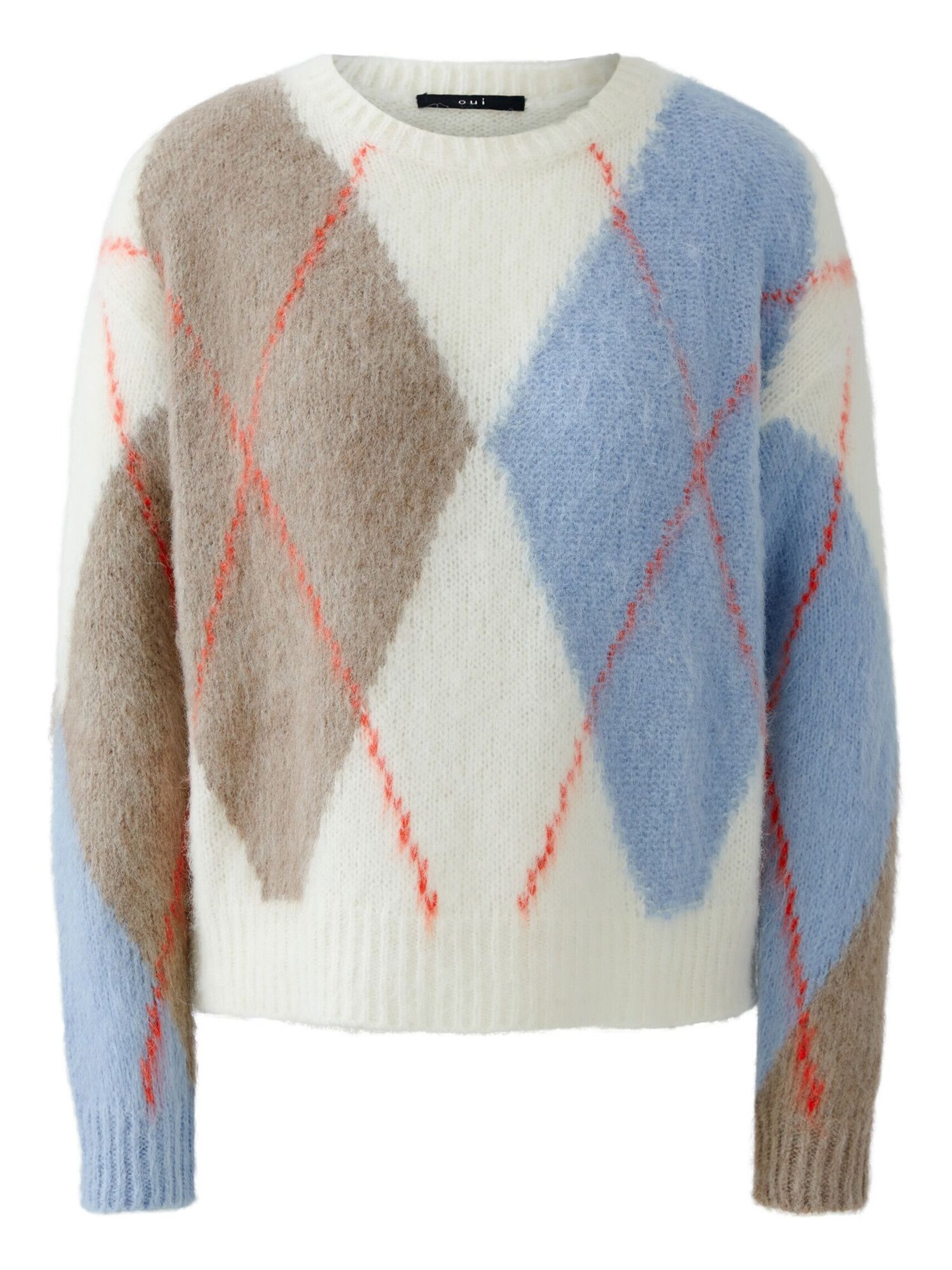 OUI Sweater in Light blue / Brown / mottled white, Item view