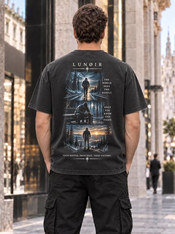 LUNØIR Studio Shirt 'Only You Know the Fight' in Zwart