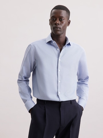 Fit confort Chemise business 'Schwarze Rose' SEIDENSTICKER en bleu : devant