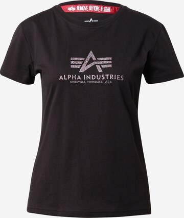 ALPHA INDUSTRIES Shirt in Zwart: voorkant