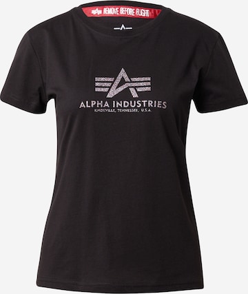 ALPHA INDUSTRIES T-Shirt in Schwarz: predná strana