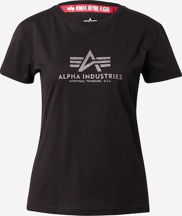 ALPHA INDUSTRIES Póló - fekete: elől