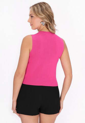 faina Knitted Top in Pink