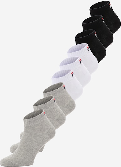 FILA Čarape veličine 35-38 u siva melange / crna / bijela, Pregled proizvoda