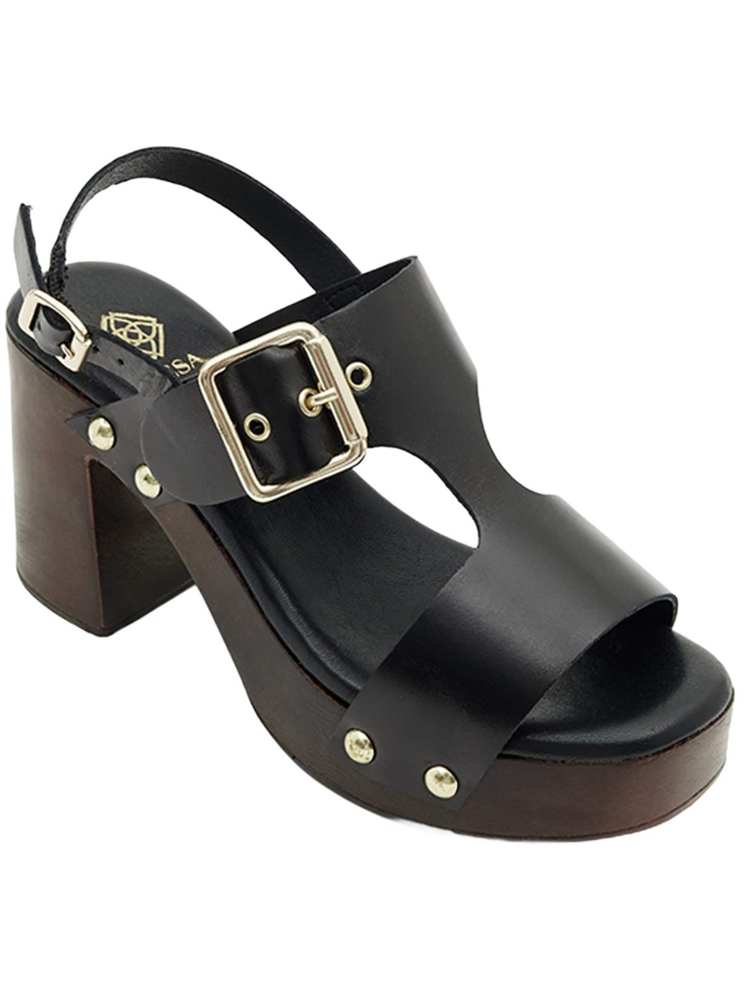 Sandales à lanières 'Plateau-Sandalen' Desa en noir